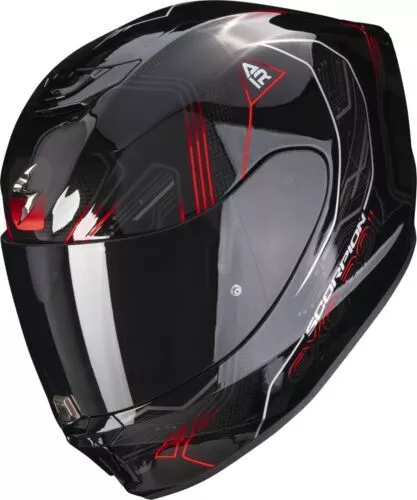 Casco Scorpion Exo 391 Spada Black Neon Red Integrale Visiera Trasparente