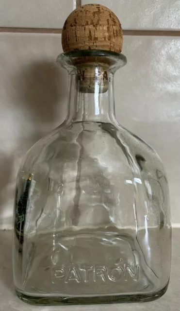 Vintage Patron Tequila Collectible Display Glass~750ml Liquor Bottle Embossed