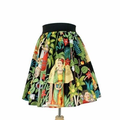 Hemet Frida Pleated Skirt Black Mexican senoritas Art Deco XS S M L XL 2X 3X