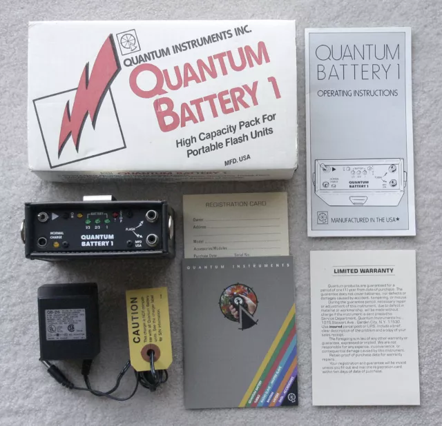 Quantum Battery 1 Pack w/AC Charger, Original Box, paperwork EXCELLENT
