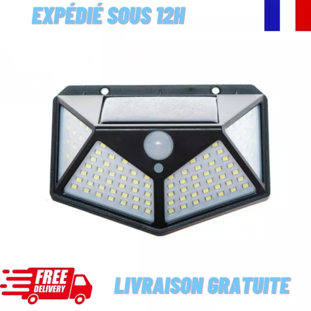 Lampe Solaire 100 LED Exterieur Detecteur Mouvement Lumiere Projecteur Éclairage