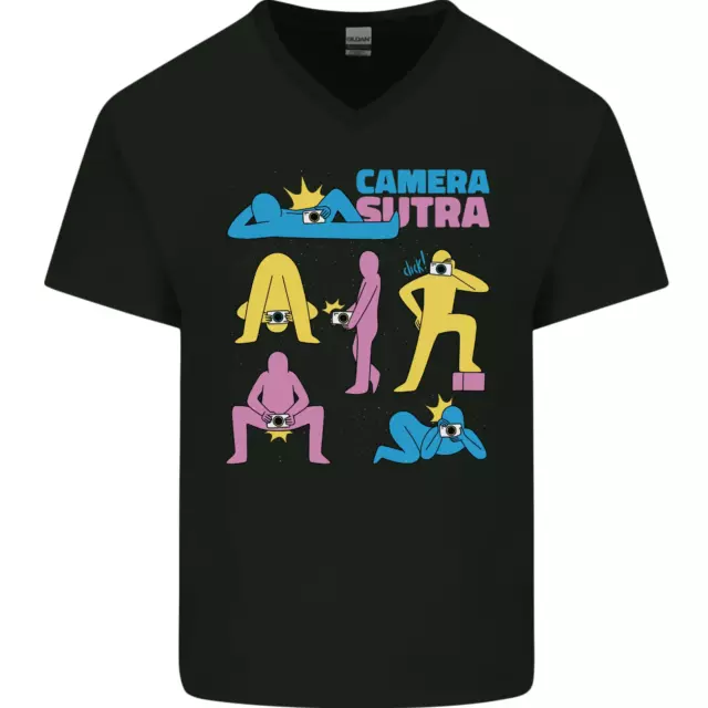Camera Sutra Photography Photographer Funny Mens V-Neck Cotton T-Shirt