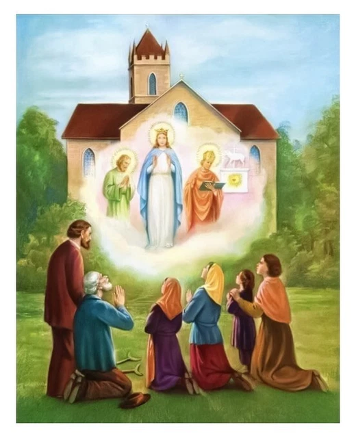 HOLY CARD OF O. L. Lady of Knock with St. Joseph & St. John & 1" Medal