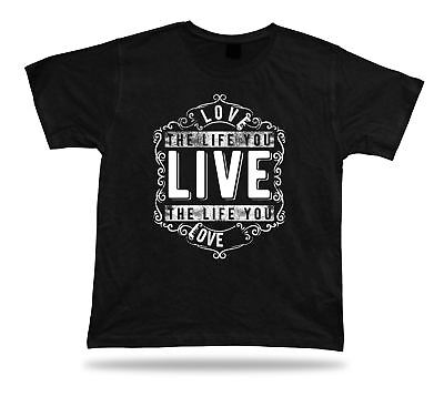 Tshirt Shirt di compleanno Love Life Saggezza Proverbio Emblam Retro Consigli
