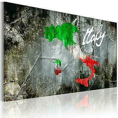 Tableau Quadro Natura - Carte Des Alpes Italiennes - Toile Décorative Multicolore - Avec Ou Sans Cadre