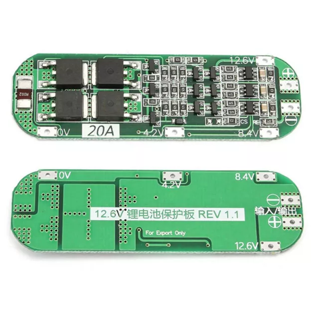 3S 20A 12.6V Li-ion Lithium Batterie 18650 Charger PCB BMS Protection Board AHS