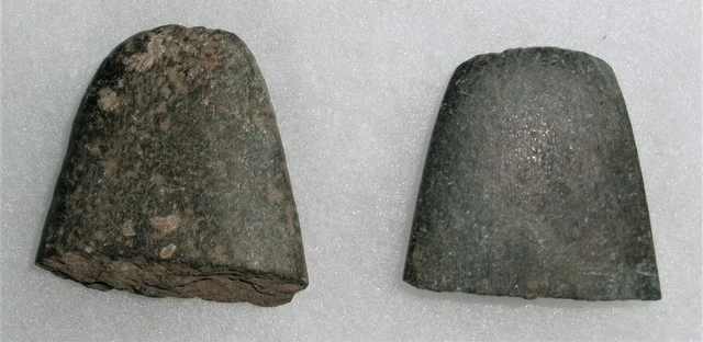 2 Authentic Broken Gorgets for Study - Ohio - Pre-1600's (Not Arrowheads)