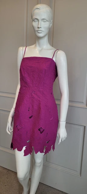 H&M HM MAGENTA Entallado Floral Vestido Mini Talla M Nwt 100