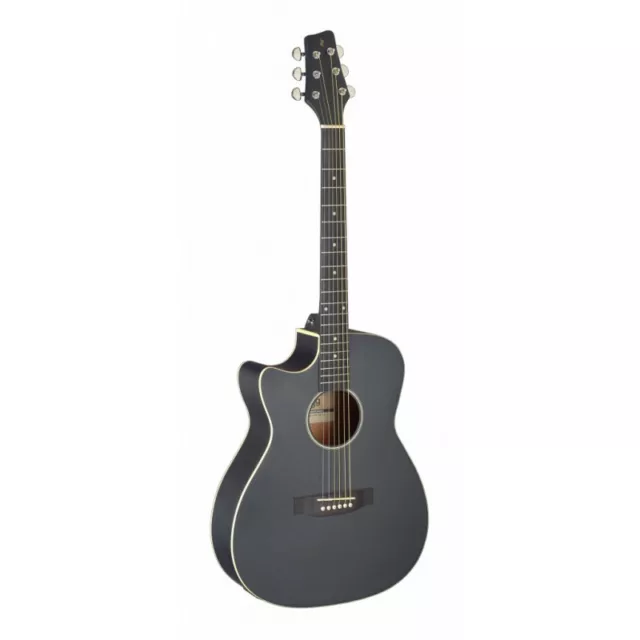 Stagg SA35 ACE-BK LH - Guitare auditorium électro-acoustique avec pan coupé, no
