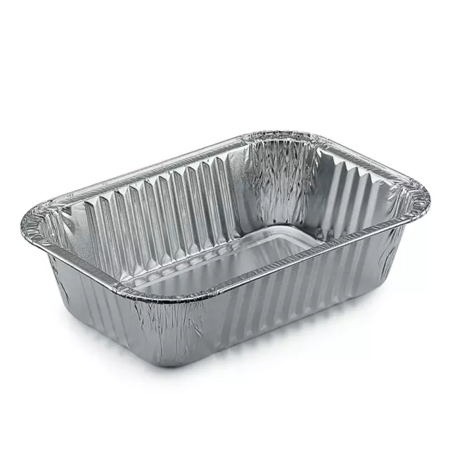 [100] Bandejas Aluminio para Alimentos 3 Porciones Alta 20x13, 8x4, 9 CM R45G