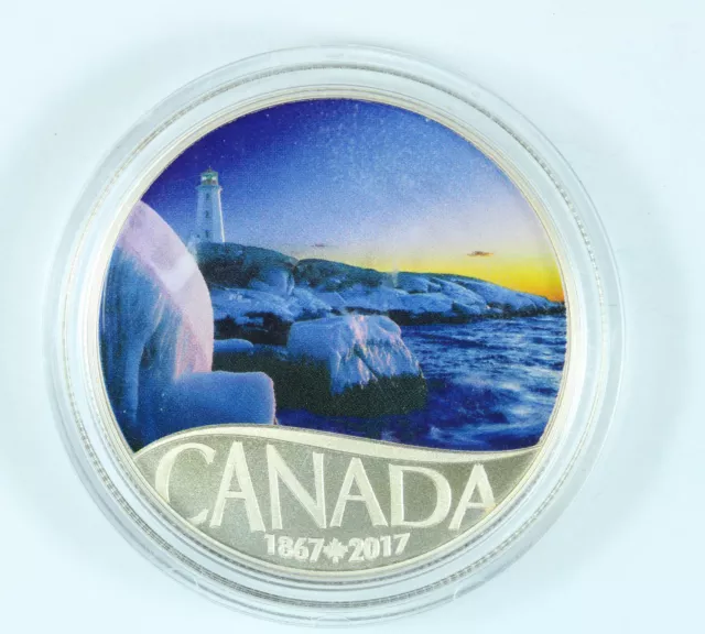 2017 $10 Celebrating Canada's 150th: Light House Peggys Cove  99.99% Fine Silver