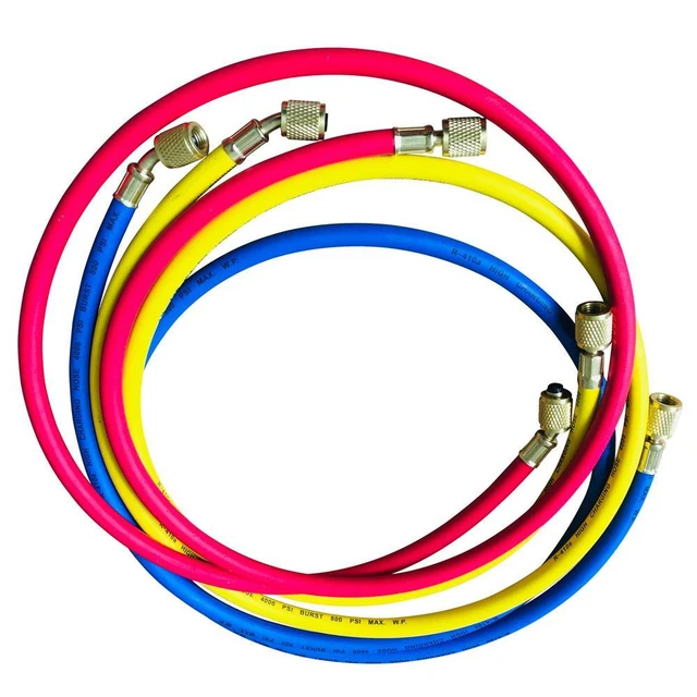 3Pcs HVAC Charging Hoses AC 1/4" SAE 800PSI For R410a R134a R22