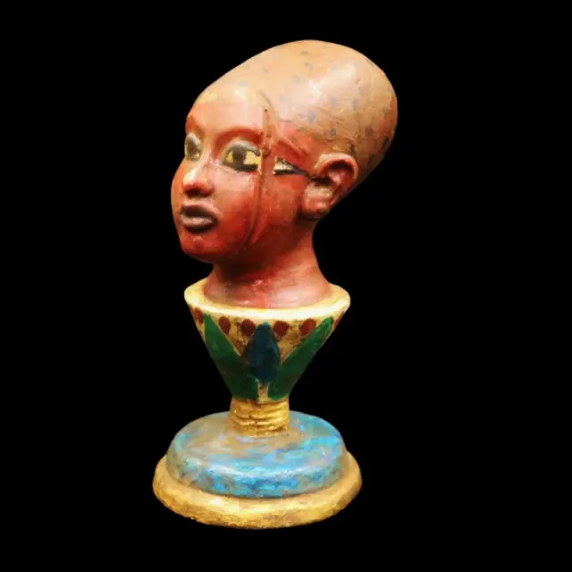 X-LARGE Rare Antique Egyptian STONE King TUTANKHAMUN (TUT) Bust Head Mask Figure