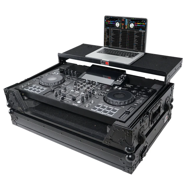 PROX ATA Road Case Black Laptop Shelf, Wheels Fits Pioneer XDJ-RX3 DJ Controller