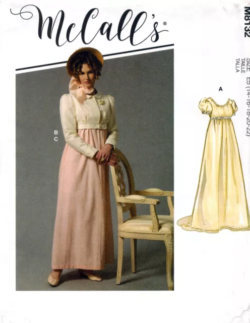 McCall 8132 Regency Napoleonic Empire Waist Dress Jacket Costume Sewing Pattern