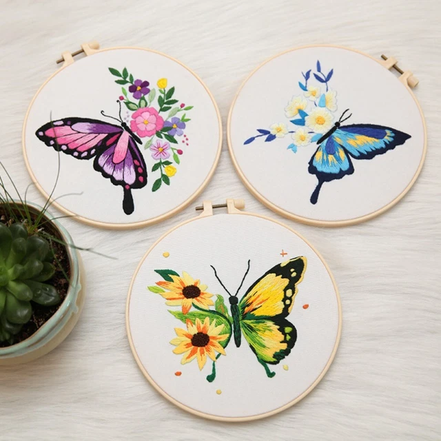 Nadeln DIY Schmetterlings muster Kreuz stich Erwachsene Anfänger Hand Stickerei