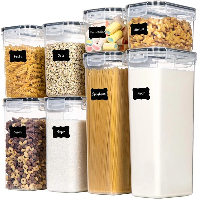 Kitchen food storage container set, with easy lock cover, 8 pieces