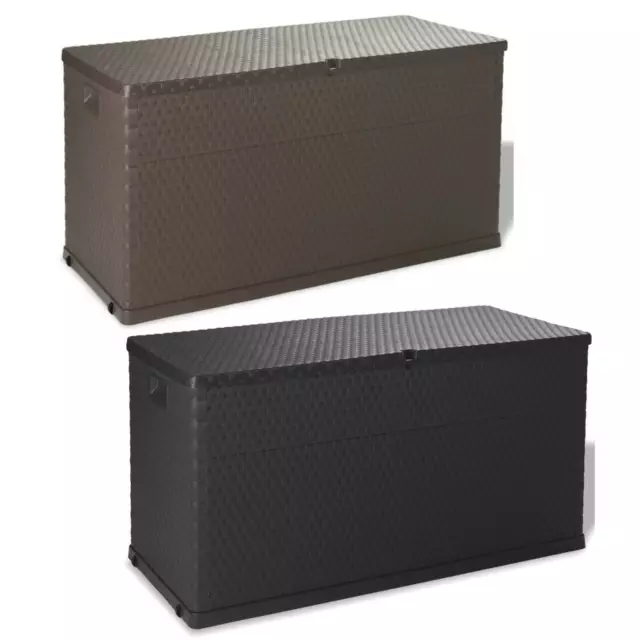 420L Polyrattan Auflagenbox Truhe Kissenbox Gerätetruhe Gartentruhe 120x56x63 cm