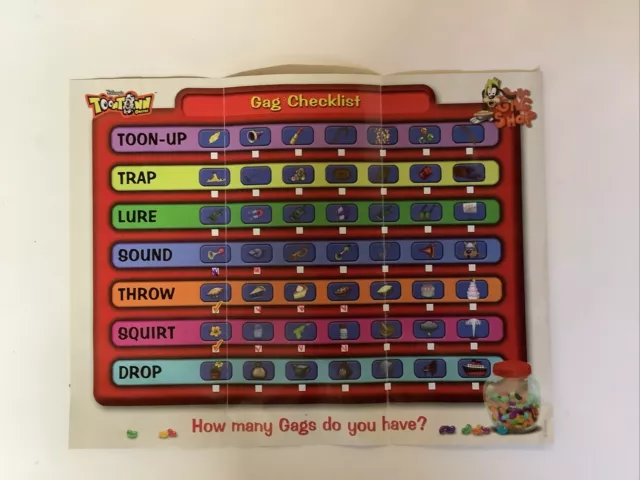 DISNEY TOONTOWN ONLINE October 2006 NEWSLETTER Gag Checklist