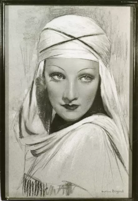 Actrice Marlene Dietrich, photo illustration, ca.1930, vintage silver print vint