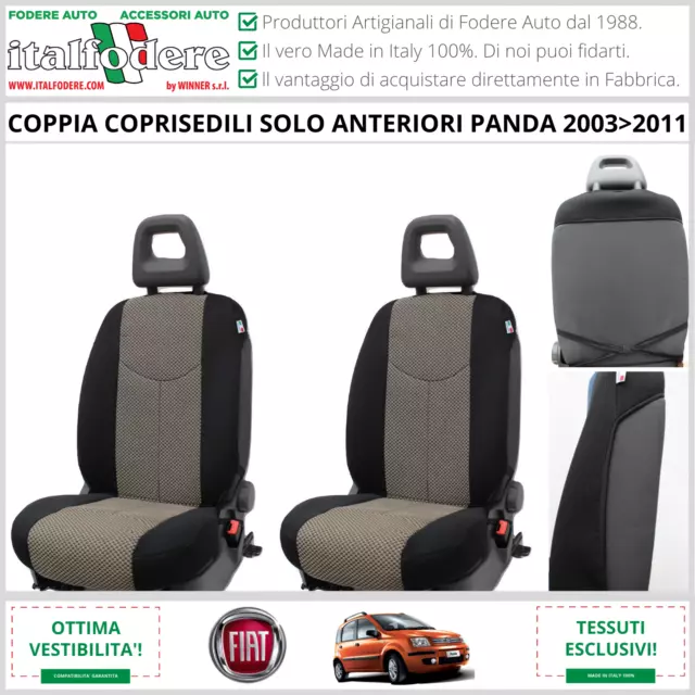 COPPIA COPRISEDILI ANTERIORI FIAT PANDA 2003>2011 Fodere Foderine Beige 40  EUR 39,90 - PicClick IT