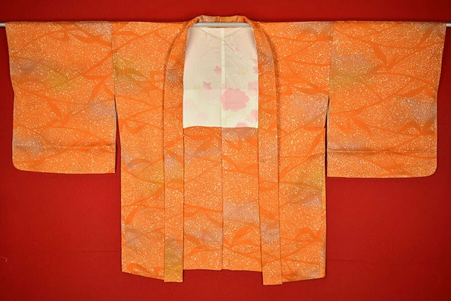 Vintage Japanese Kimono Silk Antique BORO HAORI Kusakizome Dyed/A890/455