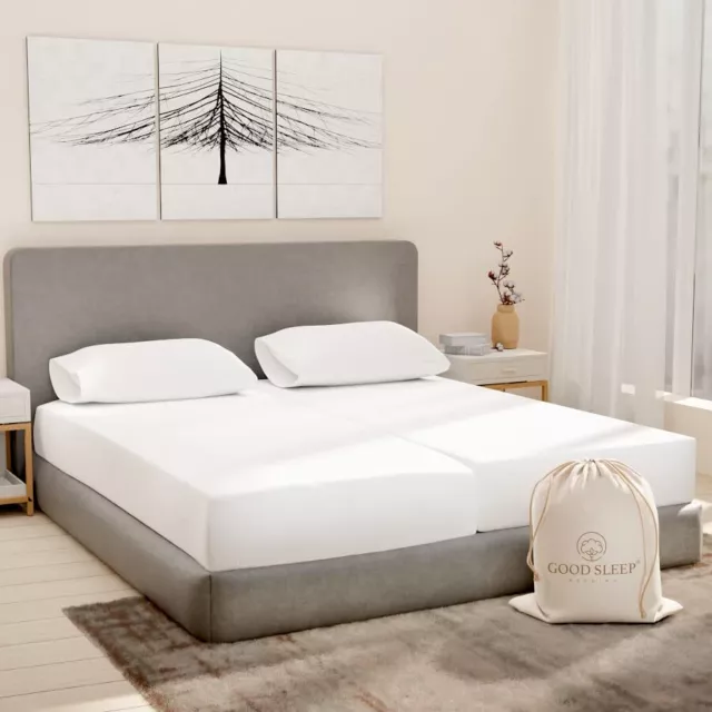SPLIT KING SHEETS Sets for Adjustable Bed Cotton, Luxury Sheets, 1000 ...