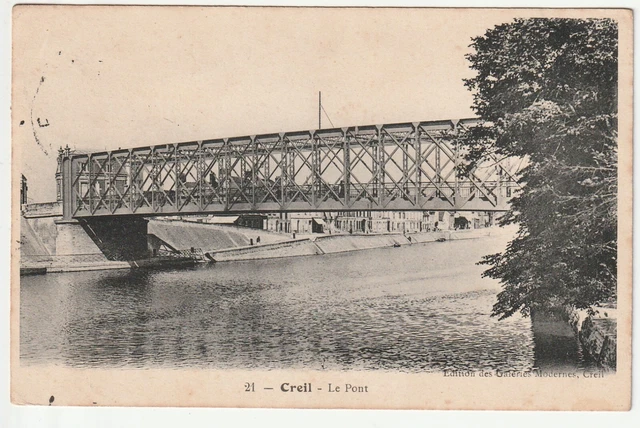 CREIL - Oise - CPA 60 - le pont métallique