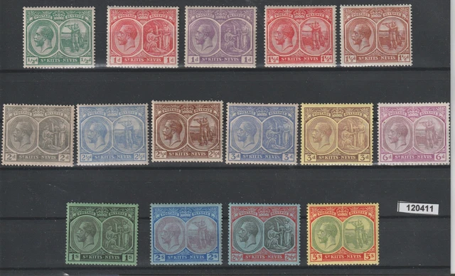 St Kitts Nevis 1921-29 George V° Yvert N° 59/72 - 15 Val Mlh MF120411