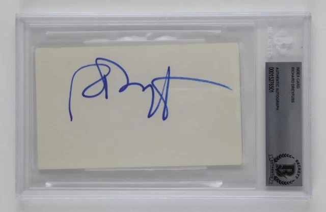 Richard Dreyfuss Signed Autographed Slabbed 3x5 Index Card Actor Beckett COA