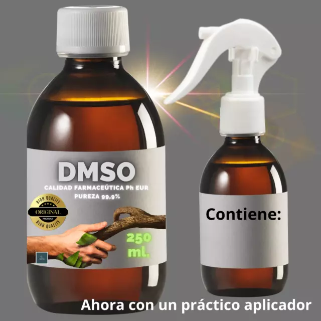 DMSO Dimetilsulfóxido al 99.9% Ph Farm. (250 ml) botella cristal ámbar + Difusor