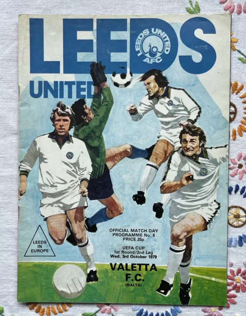Football Programme Leeds Utd v Valetta FC (Malta) UEFA Cup 1R 2L - 3rd Oct 1979