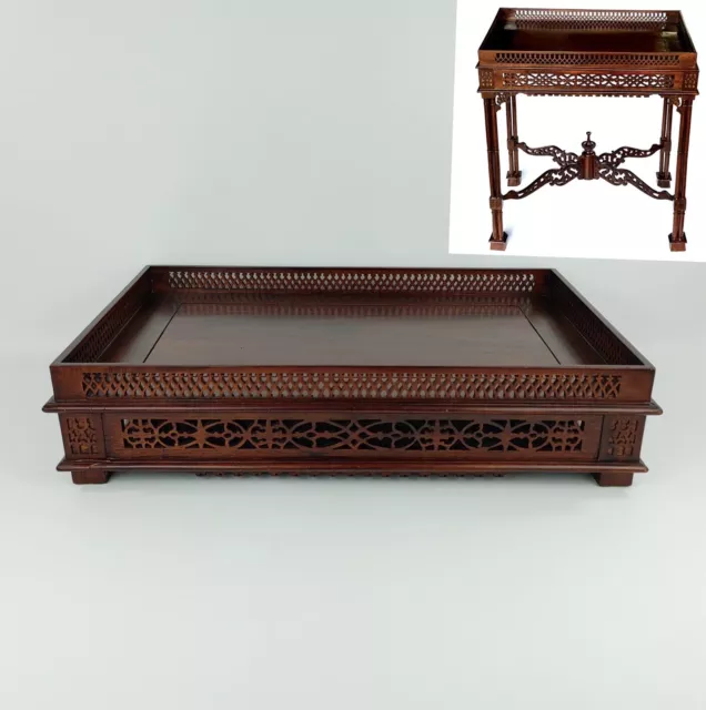 English Chippendale/George II Style Mahogany Open Fretwork Side Table -Partially