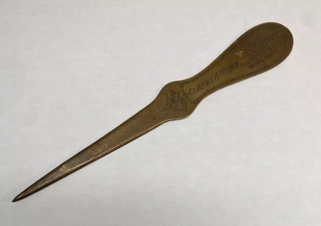 Vintage Advertising Letter Opener Clarence O’Brien Patent Attorney Washington DC