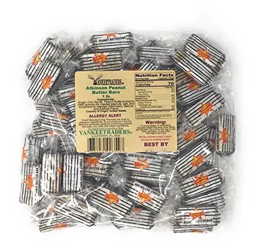 Atkinson Wrapped Bulk Candy Bars Peanut Butter 1 Pound