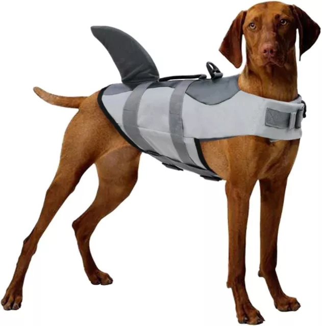 Dog Shark Life Jacket Safety Swimming Float Buoyancy Aid Vest BRAND NEW UK STOCK