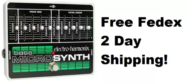 New Electro-Harmonix EHX Bass Microsynth Analog Micro Synthesizer Pedal