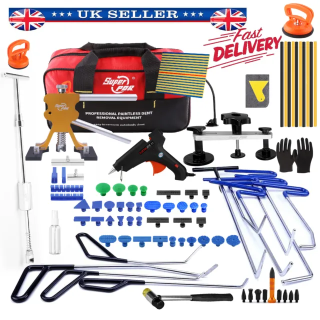 101x Car Paintless Dent Removal Kit Slide Hammer Repair PDR Glue Puller Tabs UK