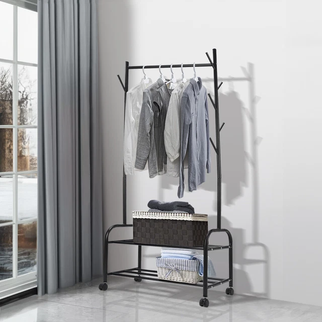 HEAVY DUTY CLOTHES Rail Rack Garment Hanging Display Stand Storage ...