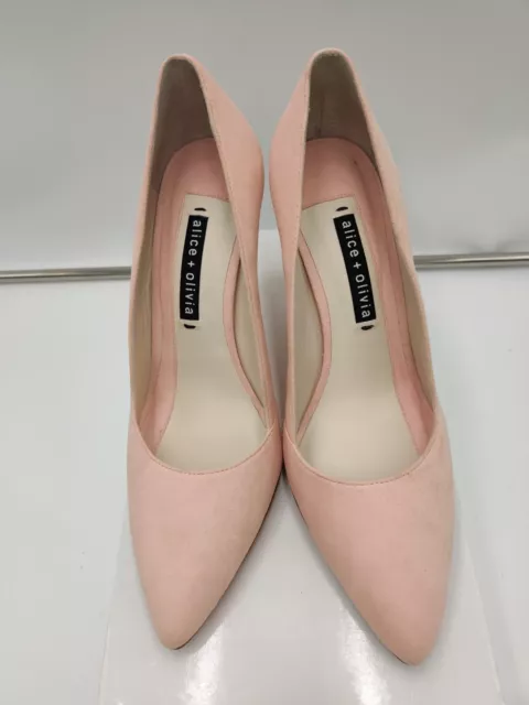 Women's Alice Olivia Dina 95 Suede Perfect Pink Pumps Size EU 38.5(US 8.5) M