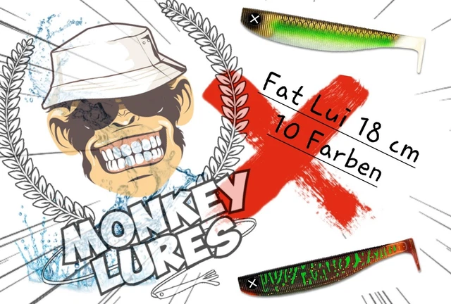 Monkey Lures Fat Lui 18 cm Gummifisch Softbait Hecht Hechtköder Pikelure Pike