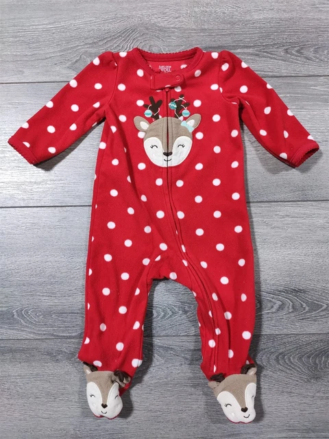 Carters Pajamas 6 Months Baby Girls Just One You Reindeer One Piece PJ Sleeper