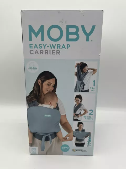 *NEW* Moby Baby Easy Wrap Carrier Color Sea Spray Blue 8-33lbs