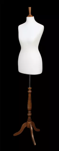 DELUXE Size 8 Female Dressmakers Dummy Mannequin Tailors Cream Bust ROSE Stand