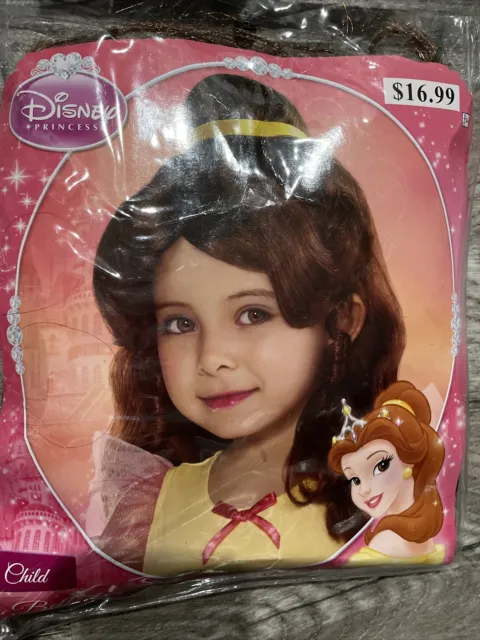 Princess Belle Child Wig, Shrug & Footless tights Halloween Costume Size Small