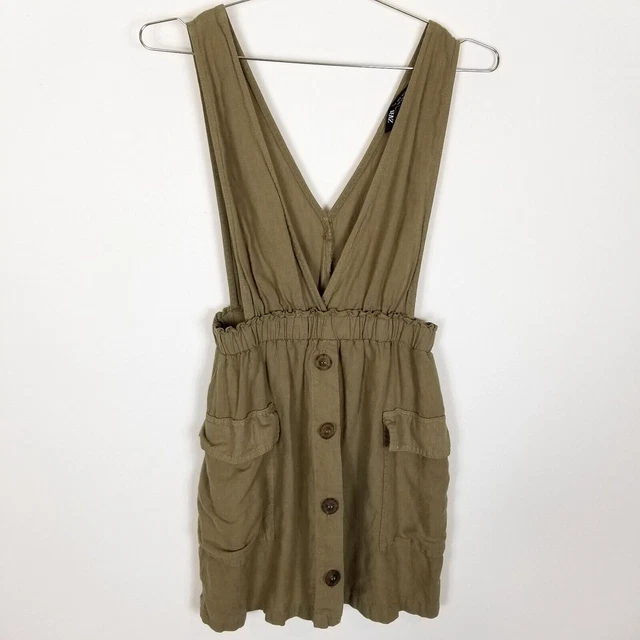 ZARA SLEEVELESS GREEN Pinafore Minidress Tweed Houndstooth Wedding Formal L  12.94 - PicClick UK