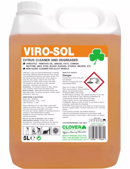 Viro-Sol Citrus Based Heavy Duty Cleaner / Degreaser 5L