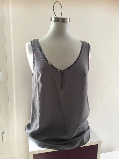 HAUT DEBARDEUR en Soie Gris Femme 