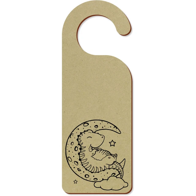 'Dinosaurio dormido en la luna' 200 mm x 72 mm colgador de puerta (DH00034826)