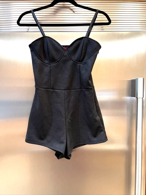 MOTEL ROCKS ROMPER LOUNGE OR OUTERWEAR SHORTS TEXTURED BLACK & SUPER Sexy FIT XS